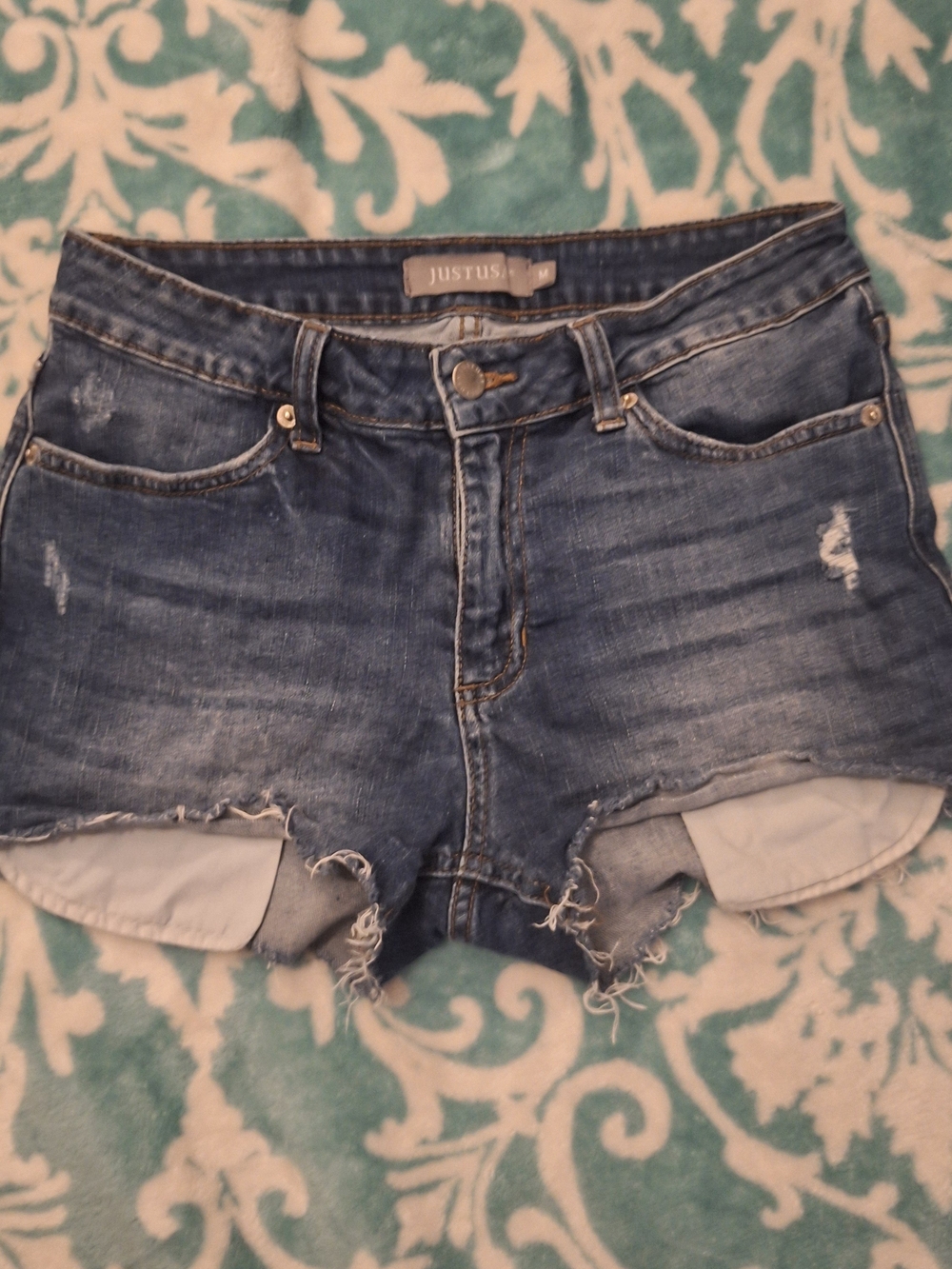 Just USA Denim Distressed Women's Blue Denim Shorts